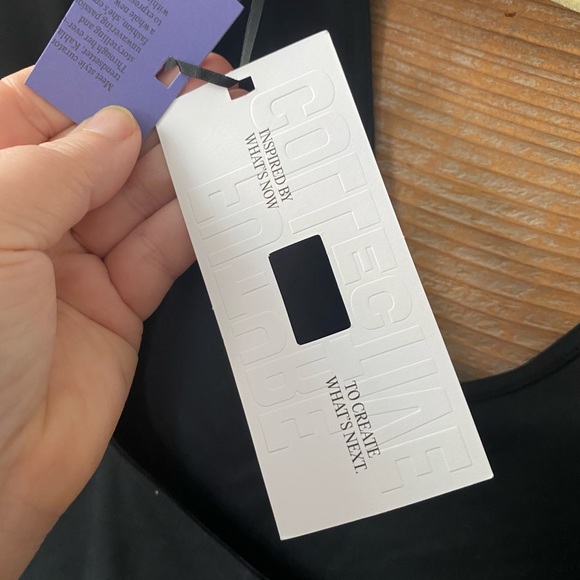 NWT Future Collective Black Top Black Deep V neck Backless Muliple Sizes - Picture 6 of 6